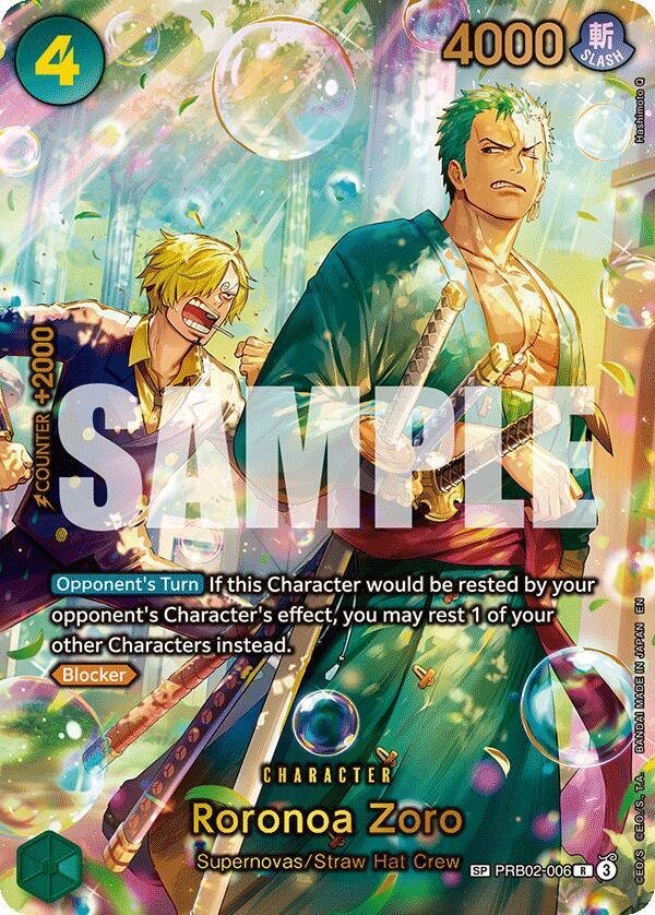 Roronoa Zoro - PRB02-006 (SP) — The Azure Sea's Seven Roronoa Zoro - PRB02-006 (SP) — The Azure Sea's Seven